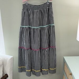 Gingham Maxi Skirt with Colorful Accents